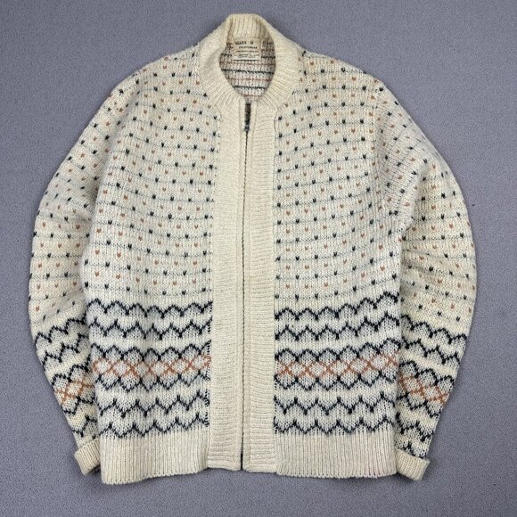 60s 70s sears mohair knit zip cardigan vintage SEARS SPORTSWEAR